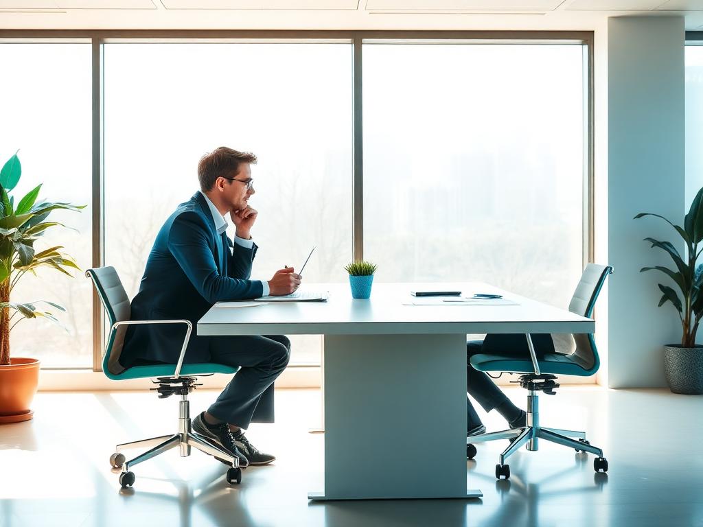 Entretien de recrutement dans un bureau moderne et lumineux